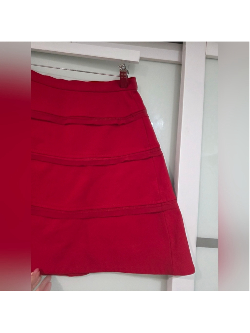 Pink Tartan Red Structured Skirt – Size 6 - Picture 7 of 12
